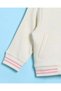 Infant Girls Ivory Varsity Jacket With Applique - 3