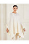 Women Beige Knitted Poncho - 2