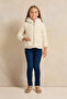Girls White Zip Thru Cardigan With Sherpa Lining - 2