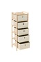Storage Racks with 5 Fabric Baskets 2 pcs Beige Cedar Wood - 4
