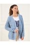 Senior Girls Blue Front Open Cardigan With T-Shirt (2 Piece)