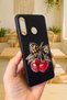 Huawei P20 Lite Compatible Cherry Leopard Bow Pattern Silicone Shock-Absorbing Classic Rubber Case - 3