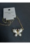 Butterfly Pearl Luxury Steel Necklace Yellow (Stainless Steel) - 4