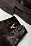 Women's Buckled Cold-Proof Shiny Brown Winter Boots - 3