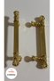 Western Style Striped 96mm Gold Yellow Furniture Handle 2Pcs Distance between Screws 9.6cm Total Length 14cm