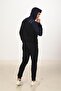 Men's Cotton Full Zip Hooded Tracksuit Set Navy Blue 5282-L - 6