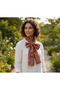 Orange Blossom Pattern Stylish & Elegant Women's Accessory Satin Scarf 30X165Cm - 3