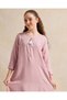 Senior Girls Pink Embroidered Nightgown - 2