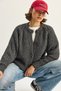 Women's Anthracite Thick Knit Crew Neck Knitwear Cardigan Th251061 60283743