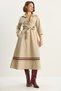 Women's Stone Embroidery Detailed Collared Belted Shirt Dress 8490 60284072