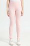 Senior Girls Pink Ribbed Leggings