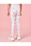 Girls White Printed Leggings - 3