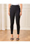 Women Black Button Embellished Leggings