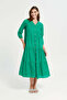 Green Solid Tier Body Nightgown - 4