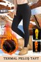 Women's Black High Waist Plush Lined Thermal Leggings – Winter Shaping / Sculpting Stretchy Comfortable Leggings