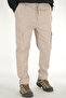 Men's Stone Color Cargo Pants Relaxed Fit Cotton Elastic Waist - 8