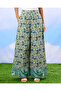 Women Green Printed Wide Leg Trousers