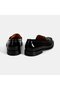 Women's Black Patent Leather Loafer with Metal Buckle Accessories - 8