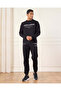 Men Black Graphic Crew Neck Sweatshirt - 2