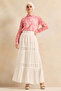 Women White Embellished Lace Skirt - 2