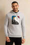 Men White Printed Hooded Sweatshirt