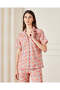 Women Red Collared Pyjama Set (2 Piece) - 2
