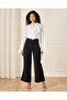 Women Black Piping Embellished Trousers - 2