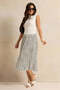 Women Ivory Printed Elasticated Pleated Skirt - 2