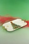 Christmas Tree Gold Metal Handle Porcelain Tray - 2