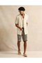 Men Beige And Black Striped Lounge Shorts - 2