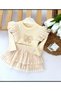 Girls' Layered Lace Skirt Blouse Set