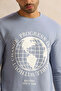 Men Blue Printed Sweatshirt - 4