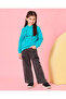 Girls Teal Printed Hooded Sweatshirt - 2