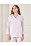 Women White And Pink Classic Striped Pyjama Set (2 Piece) - 2