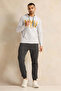 Men Grey Printed Hooded Sweatshirt - 2