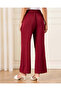 Women Burgundy Wide Leg Pull On Trousers - 3