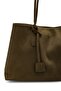 Women's Khaki Magnet Closure Suede Hand and Shoulder Bag - 3