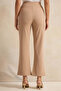 Women Beige Metal Buttoned Straight Leg Trouser - 3