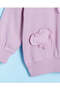 Infant Girls Mauve Heart Embellished Sweatshirt - 4