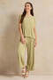 Senior Girls Green Pleated Pants - 2
