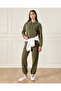 Women Olive Hooded Sweatshirt - 2