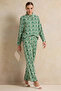 Women Green Printed Trousers - 2