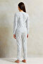 Women White Stars Print Pyjama Set (2 Piece) - 4