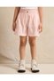 Girls Pink Plain High Waist Shorts