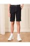 Senior Boys Black Stretch Denim Shorts