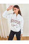 Women Grey Printed Half-Zip Sweatshirt - 5