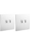Legrand RJ45 Cat6 Network Wall Socket Faceplate - Double Outlet Matt White