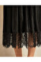 Women Black Pleated Lace Skirt - 5