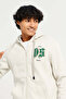 Men Beige Hooded Printed Zip-Through Sweatshirt - 4