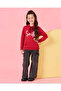 Girls Red Printed Hooded Sweatshirt - 2